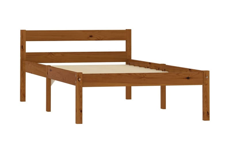 Sengeramme honningbrun heltre furu 100x200 cm - Brun - Møbler - Senger - Sengeramme & sengestamme