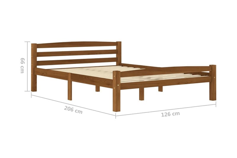Sengeramme honningbrun heltre furu 120x200 cm - Brun - Møbler - Senger - Sengeramme & sengestamme