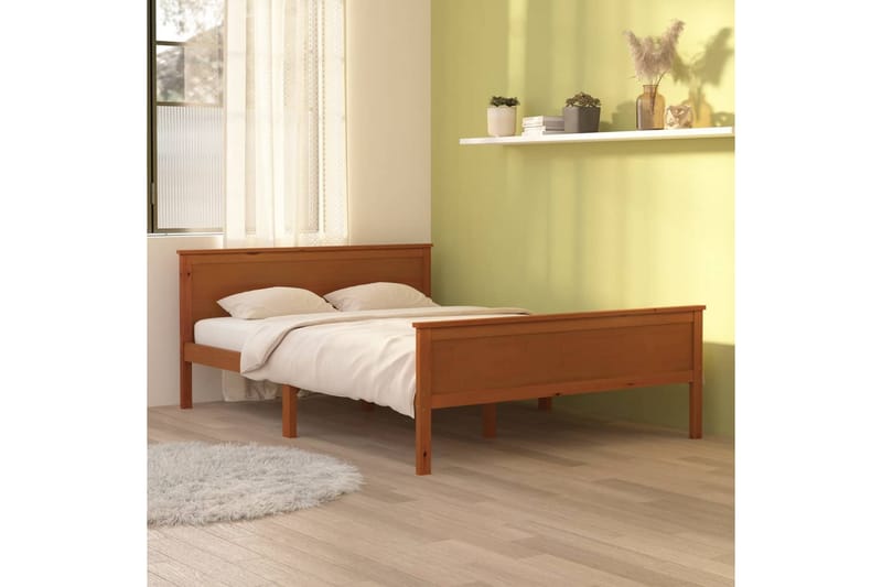 Sengeramme honningbrun heltre furu 140x200 cm - Brun - Møbler - Senger - Sengeramme & sengestamme