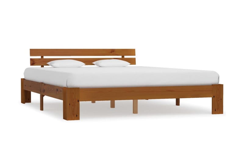 Sengeramme honningbrun heltre furu 160x200 cm - Brun - Møbler - Senger - Sengeramme & sengestamme