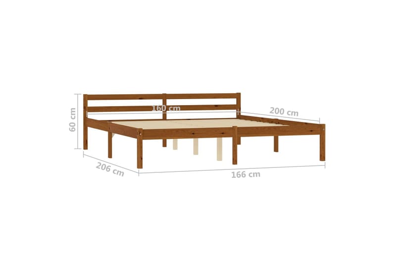 Sengeramme honningbrun heltre furu 160x200 cm - Brun - Møbler - Senger - Sengeramme & sengestamme