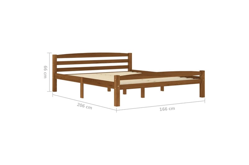 Sengeramme honningbrun heltre furu 160x200 cm - Brun - Møbler - Senger - Sengeramme & sengestamme