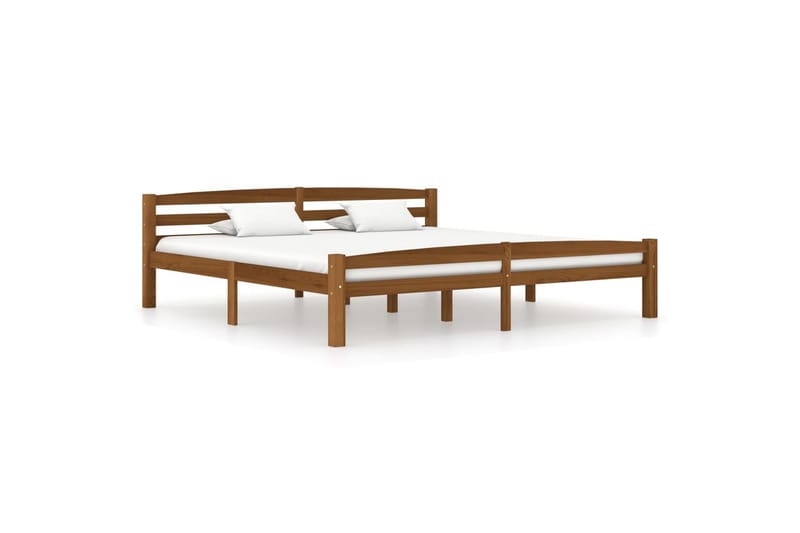 Sengeramme honningbrun heltre furu 200x200 cm - Brun - Møbler - Senger - Sengeramme & sengestamme