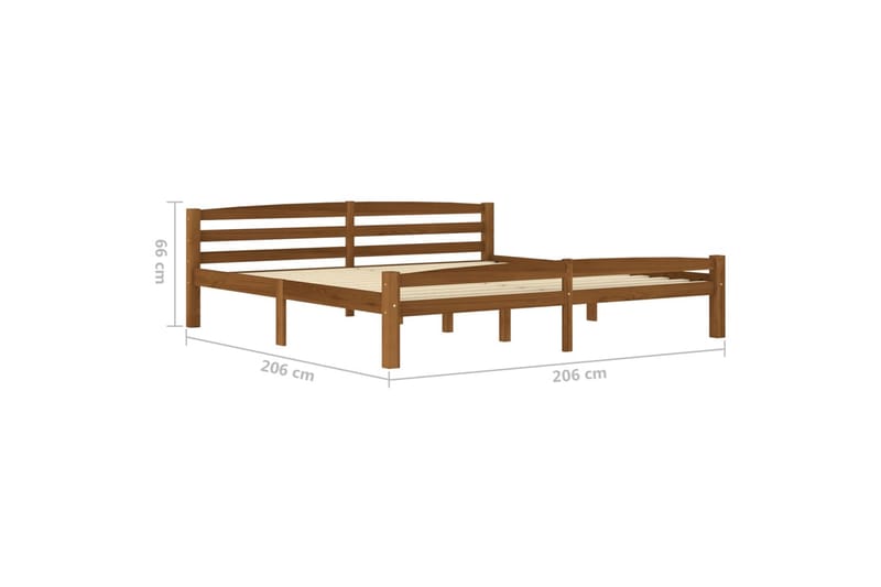 Sengeramme honningbrun heltre furu 200x200 cm - Brun - Møbler - Senger - Sengeramme & sengestamme