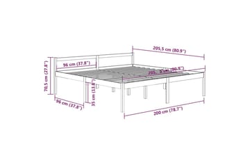Sengeramme honningbrun heltre furu 200x200 cm - Brun - Møbler - Senger - Sengeramme & sengestamme