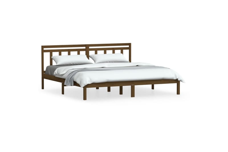 Sengeramme honningbrun heltre furu 200x200 cm - Brun - Møbler - Senger - Sengeramme & sengestamme