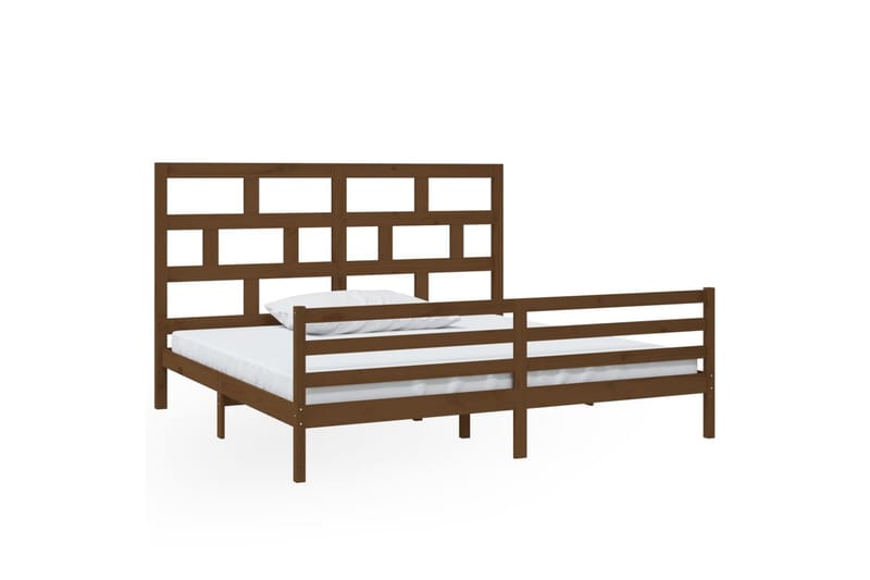 Sengeramme honningbrun heltre furu 200x200 cm - Brun - Møbler - Senger - Sengeramme & sengestamme