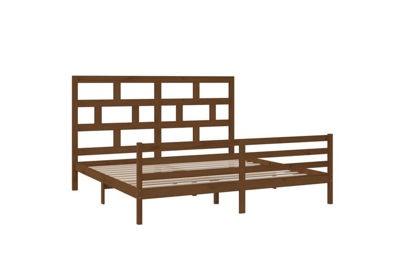 Sengeramme honningbrun heltre furu 200x200 cm - Brun - Møbler - Senger - Sengeramme & sengestamme