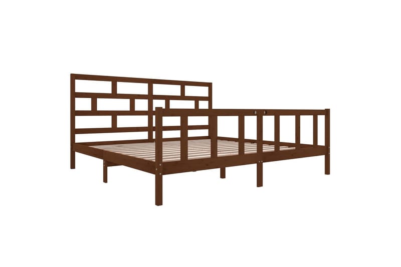 Sengeramme honningbrun heltre furu 200x200 cm - Brun - Møbler - Senger - Sengeramme & sengestamme