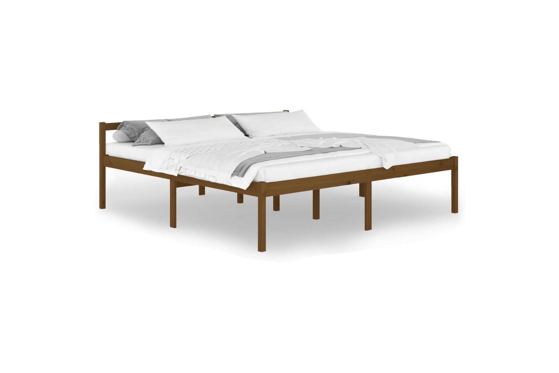 Sengeramme honningbrun heltre furu 200x200 cm - Brun - Møbler - Senger - Sengeramme & sengestamme