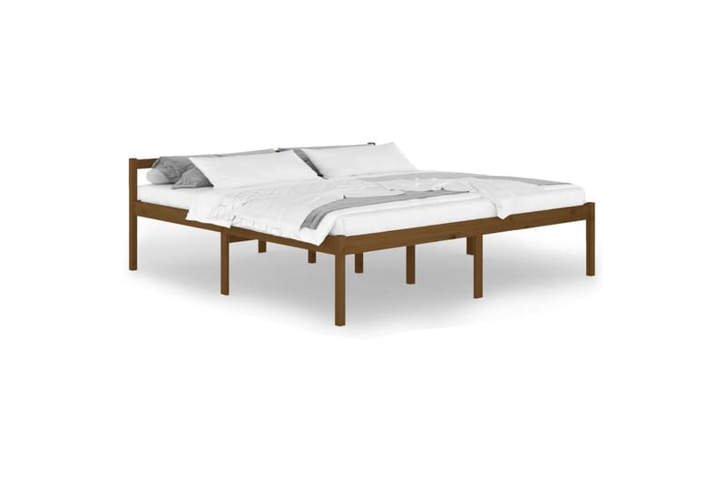 Sengeramme honningbrun heltre furu 200x200 cm - Brun - Møbler - Senger - Sengeramme & sengestamme