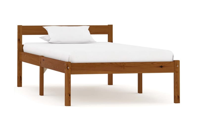 Sengeramme honningbrun heltre furu 90x200 cm - Brun - Møbler - Senger - Sengeramme & sengestamme