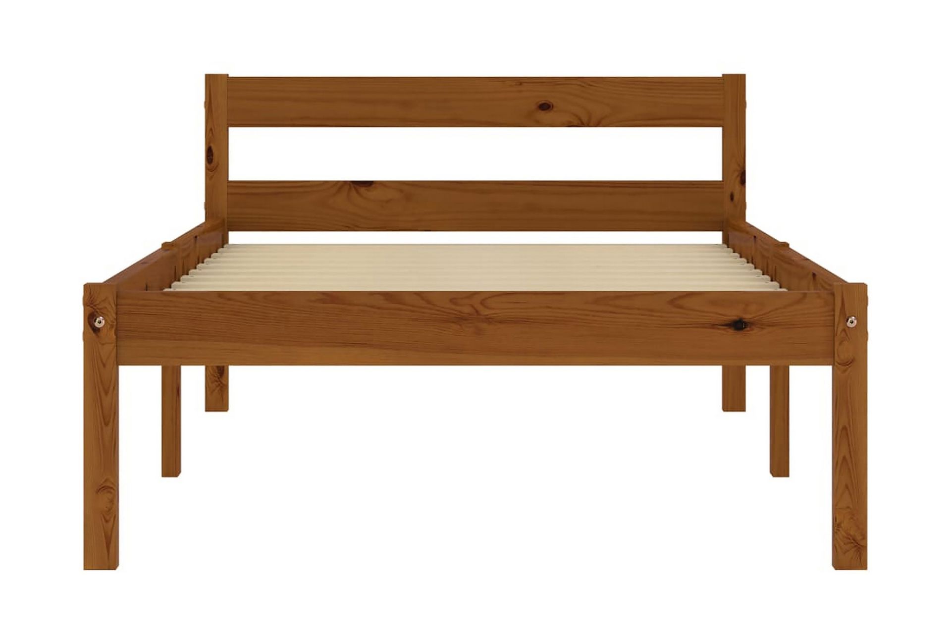 Sengeramme honningbrun heltre furu 90x200 cm - Brun - Møbler - Senger - Sengeramme & sengestamme