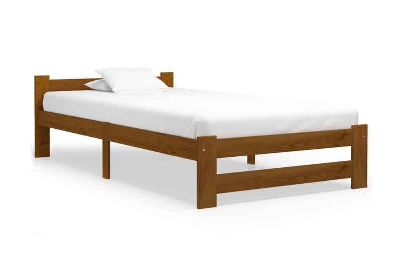 Sengeramme honningbrun heltre furu 90x200 cm - Brun - Møbler - Senger - Sengeramme & sengestamme