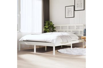 Sengeramme hvit heltre 135x190 cm 4FT6 Double - Hvit - Møbler - Senger - Sengeramme & sengestamme