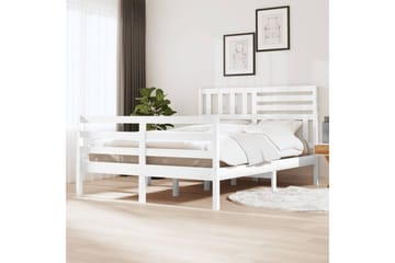 Sengeramme hvit heltre 140x200 cm hvit - Hvit - Møbler - Senger - Sengeramme & sengestamme