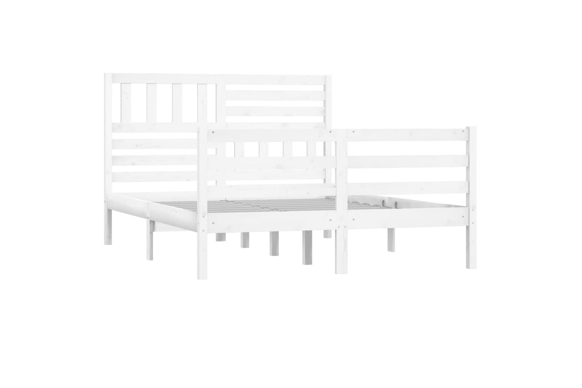 Sengeramme hvit heltre 140x200 cm hvit - Hvit - Møbler - Senger - Sengeramme & sengestamme