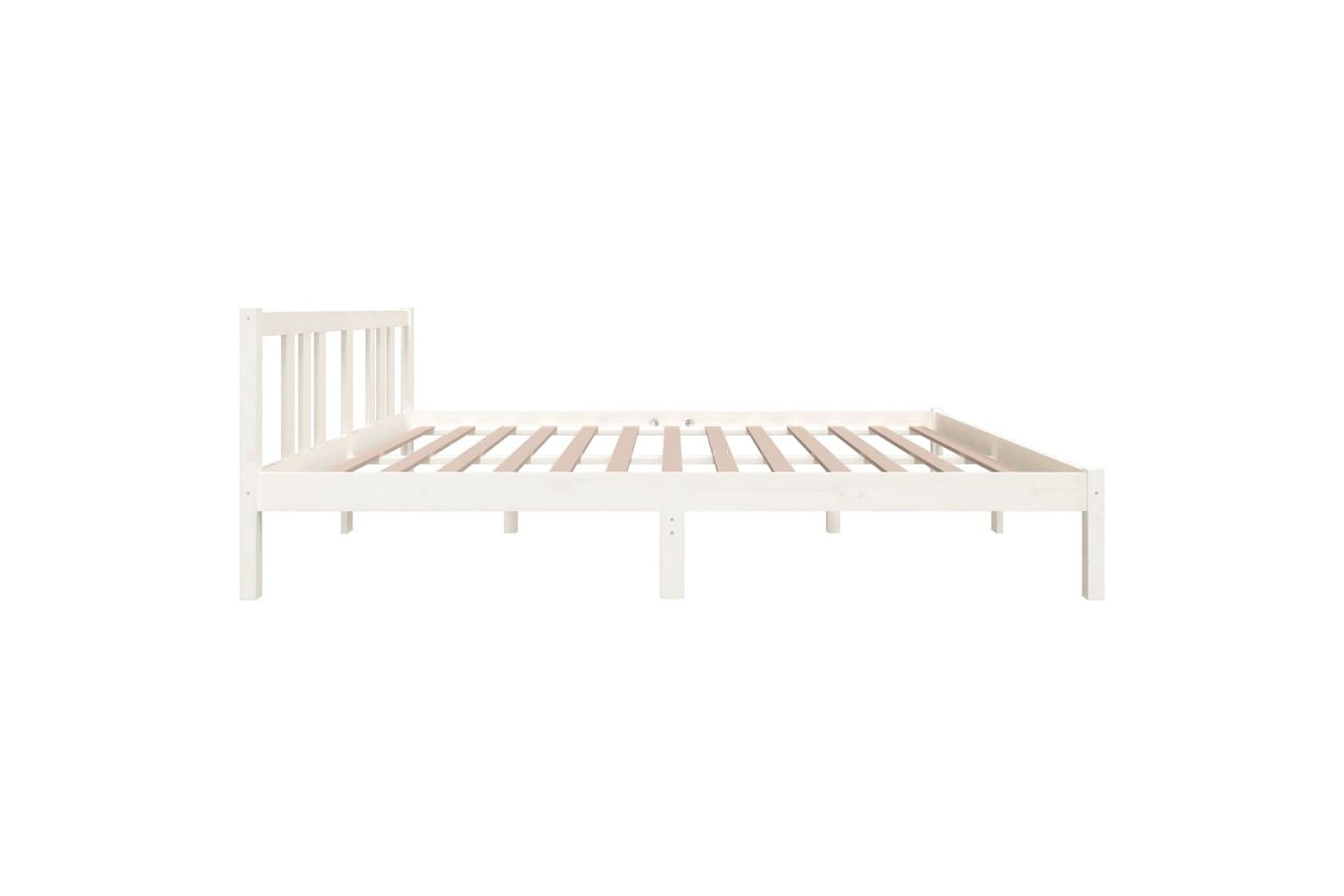 Sengeramme hvit heltre 150x200 cm 5FT King Size - Hvit - Møbler - Senger - Sengeramme & sengestamme