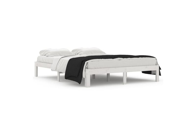 Sengeramme hvit heltre 150x200 cm 5FT King Size - Hvit - Møbler - Senger - Sengeramme & sengestamme