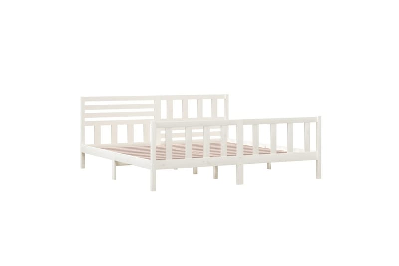 Sengeramme hvit heltre 200x200 cm - Hvit - Møbler - Senger - Sengeramme & sengestamme