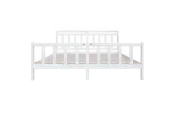 Sengeramme hvit heltre 200x200 cm - Hvit - Møbler - Senger - Sengeramme & sengestamme