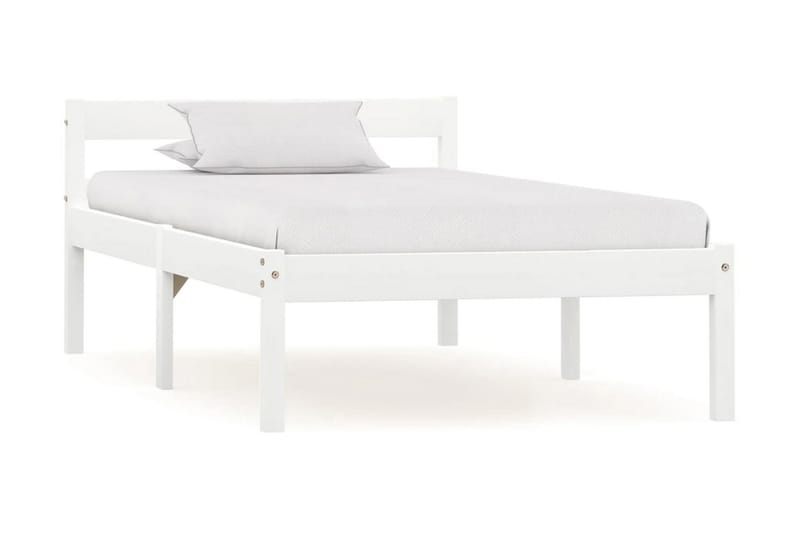 Sengeramme hvit heltre furu 100x200 cm - Hvit - Møbler - Senger - Sengeramme & sengestamme