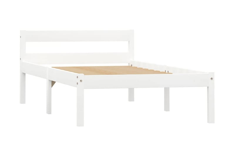 Sengeramme hvit heltre furu 100x200 cm - Hvit - Møbler - Senger - Sengeramme & sengestamme