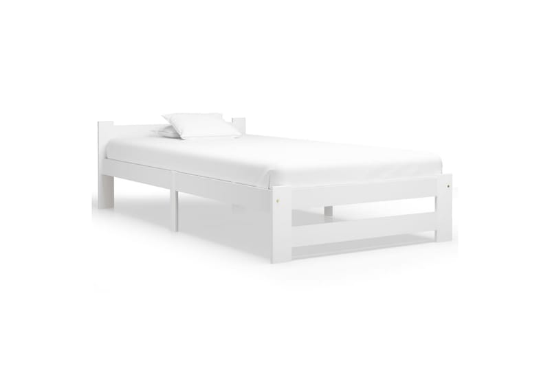 Sengeramme hvit heltre furu 100x200 cm - Hvit - Møbler - Senger - Sengeramme & sengestamme