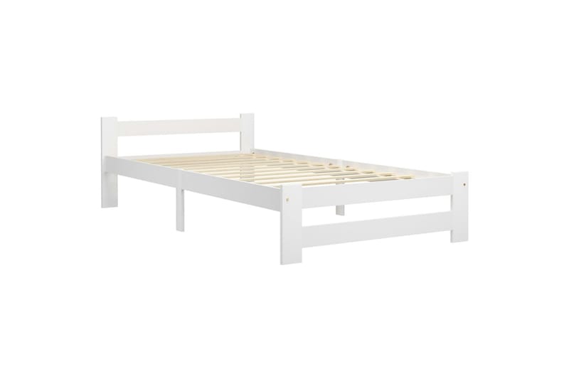 Sengeramme hvit heltre furu 100x200 cm - Hvit - Møbler - Senger - Sengeramme & sengestamme