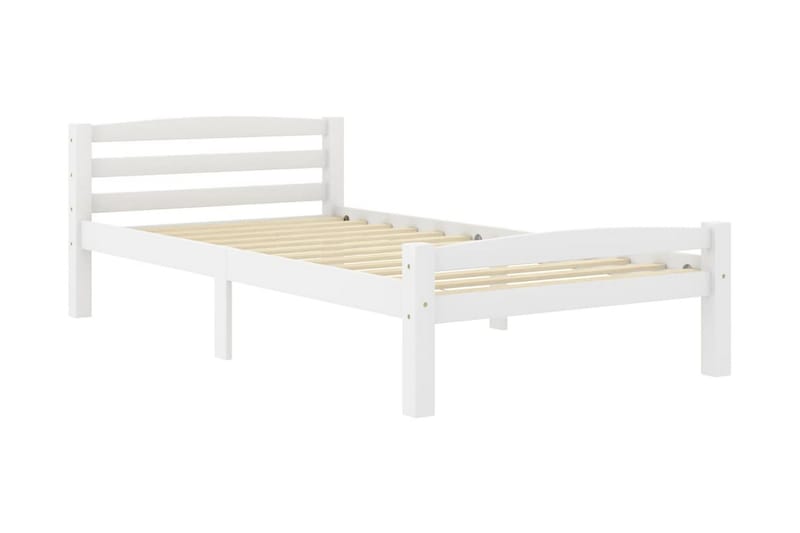Sengeramme hvit heltre furu 100x200 cm - Hvit - Møbler - Senger - Sengeramme & sengestamme