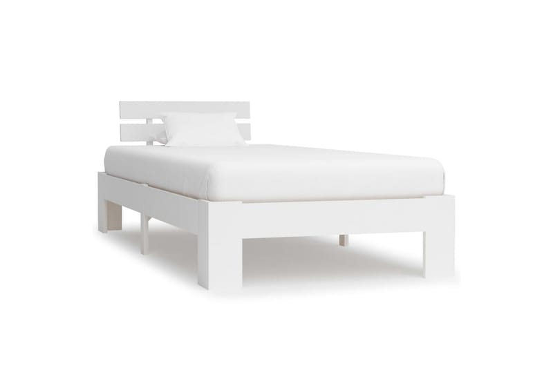 Sengeramme hvit heltre furu 100x200 cm - Hvit - Møbler - Senger - Sengeramme & sengestamme
