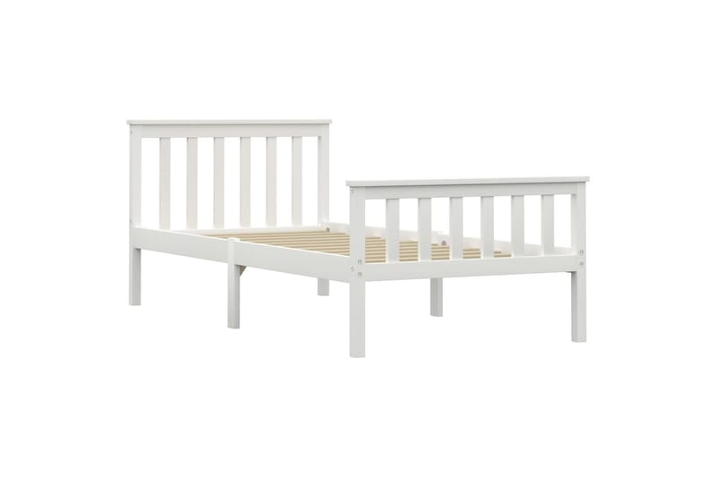 Sengeramme hvit heltre furu 100x200 cm - Møbler - Senger - Sengeramme & sengestamme