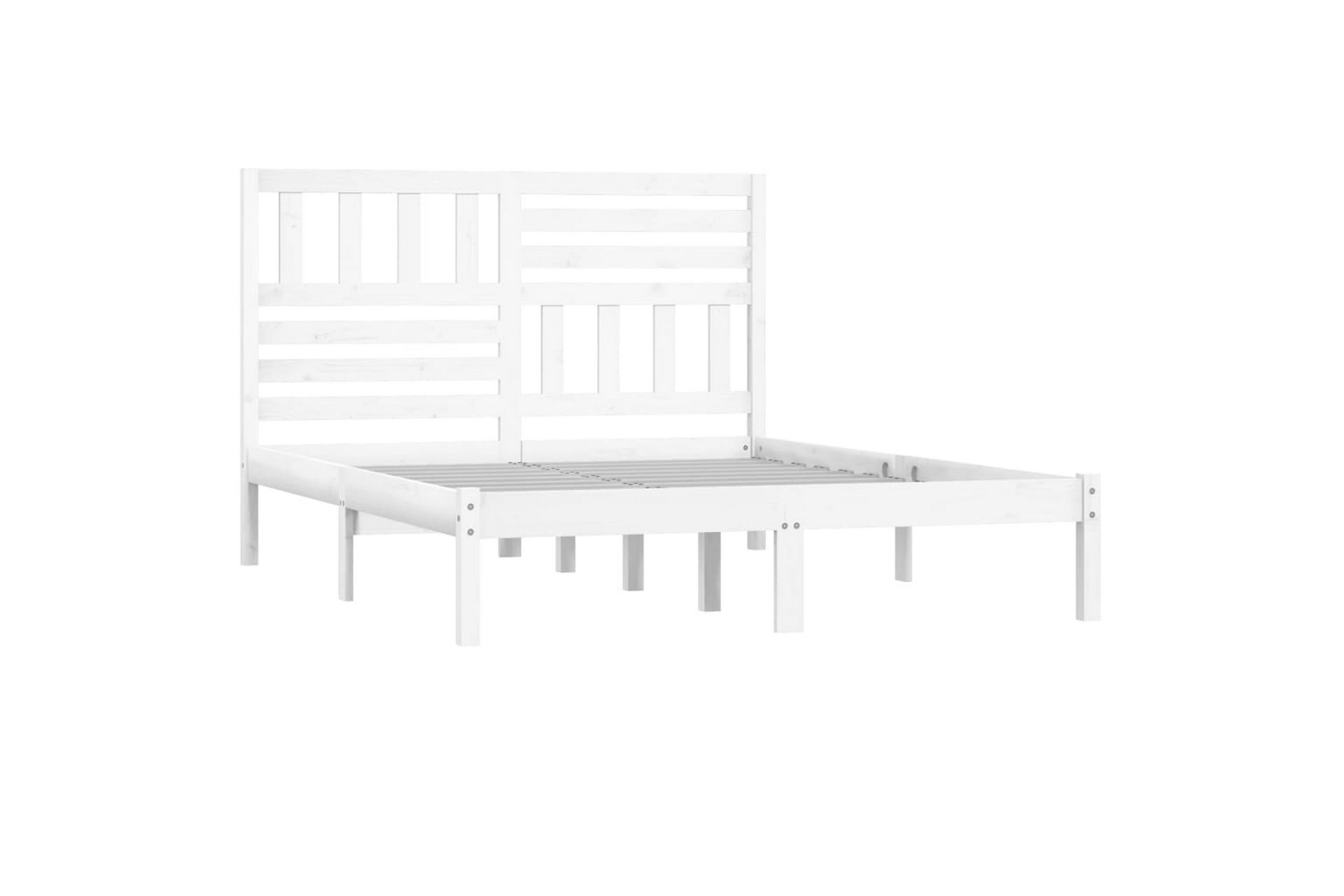 Sengeramme hvit heltre furu 120x200 cm - Hvit - Møbler - Senger - Sengeramme & sengestamme