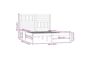 Sengeramme hvit heltre furu 120x200 cm - Hvit - Møbler - Senger - Sengeramme & sengestamme