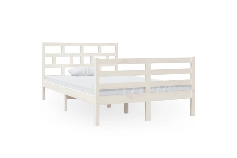 Sengeramme hvit heltre furu 120x200 cm - Hvit - Møbler - Senger - Sengeramme & sengestamme