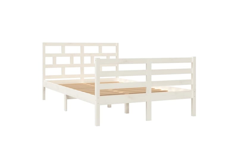 Sengeramme hvit heltre furu 120x200 cm - Hvit - Møbler - Senger - Sengeramme & sengestamme