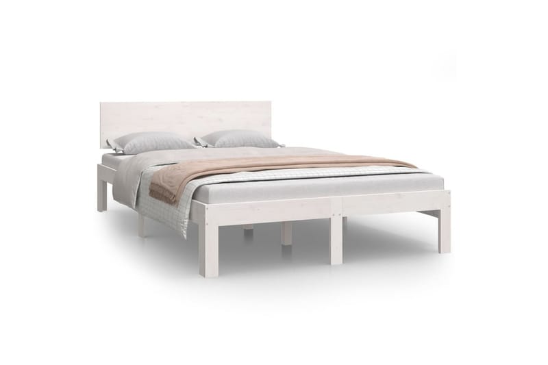 Sengeramme hvit heltre furu 120x200 cm - Hvit - Møbler - Senger - Sengeramme & sengestamme