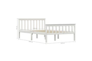 Sengeramme hvit heltre furu 120x200 cm - Møbler - Senger - Sengeramme & sengestamme