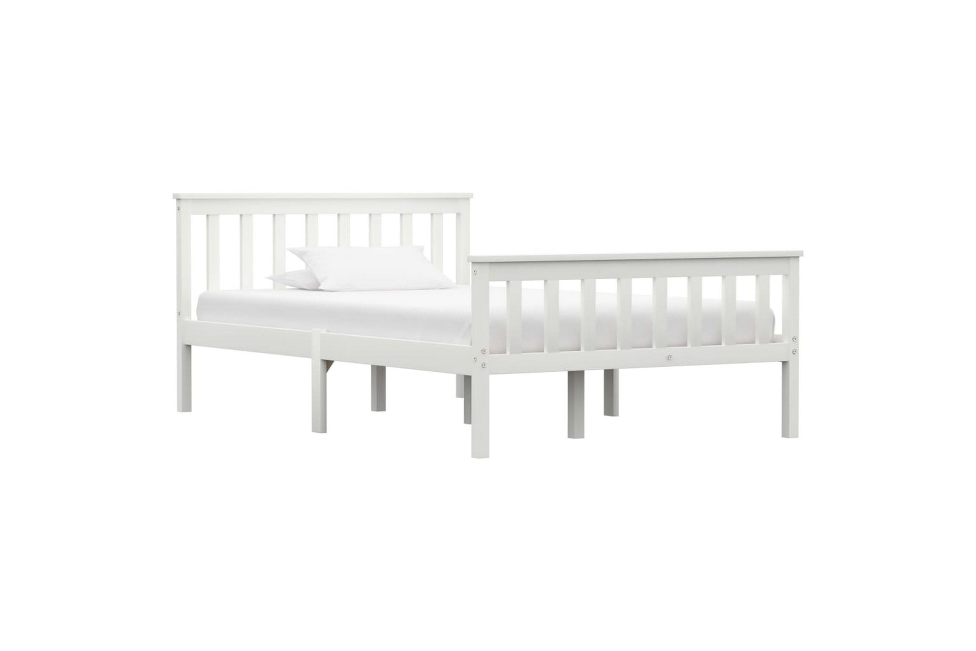 Sengeramme hvit heltre furu 120x200 cm - Møbler - Senger - Sengeramme & sengestamme