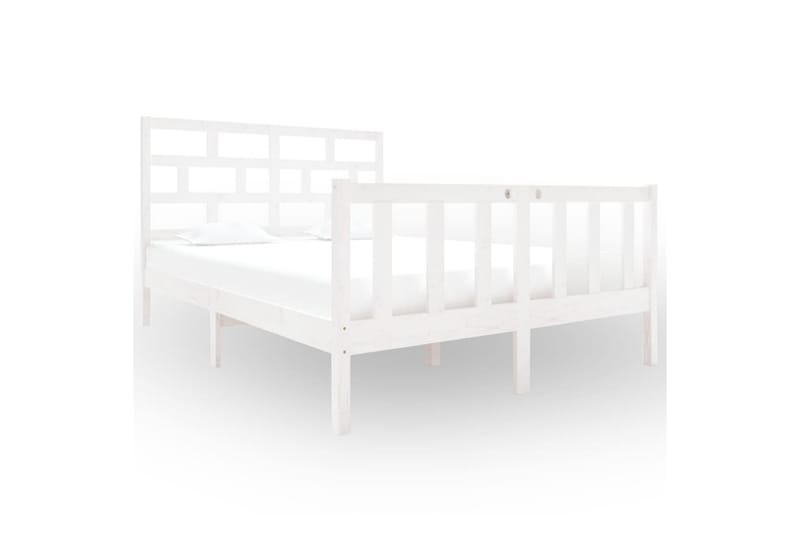 Sengeramme hvit heltre furu 135x190 cm 4FT6 Double - Hvit - Møbler - Senger - Sengeramme & sengestamme