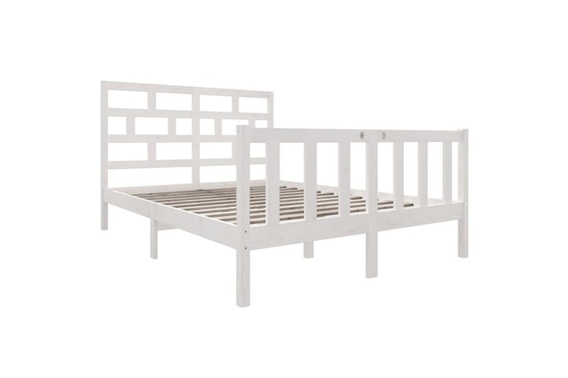 Sengeramme hvit heltre furu 135x190 cm 4FT6 Double - Hvit - Møbler - Senger - Sengeramme & sengestamme