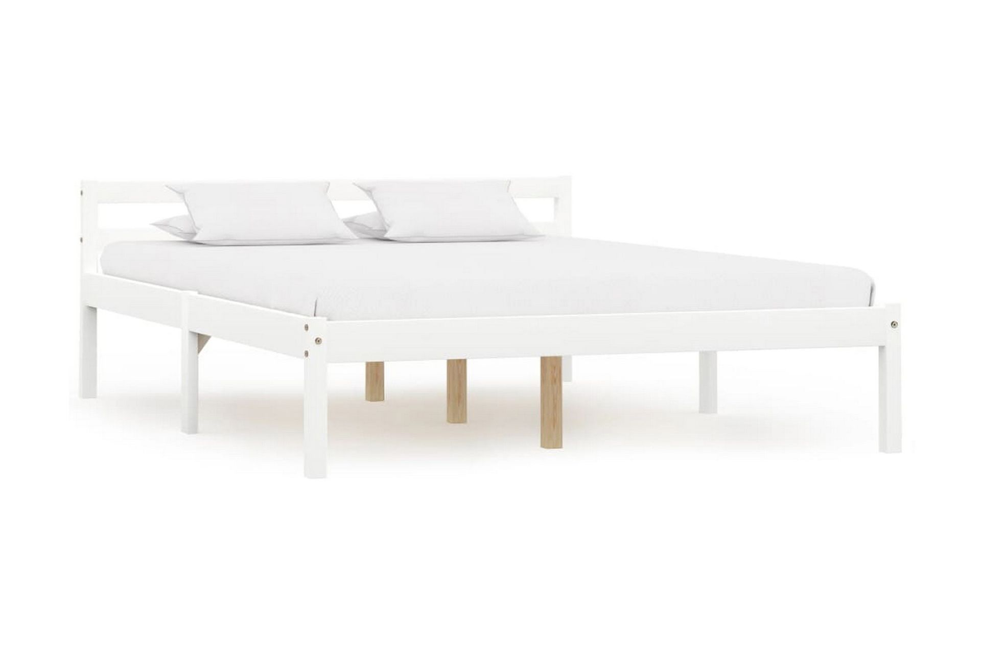 Sengeramme hvit heltre furu 140x200 cm - Hvit - Møbler - Senger - Sengeramme & sengestamme
