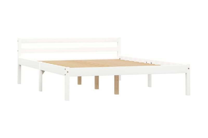 Sengeramme hvit heltre furu 140x200 cm - Hvit - Møbler - Senger - Sengeramme & sengestamme