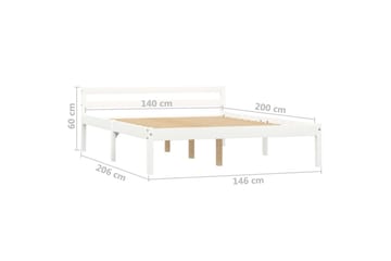 Sengeramme hvit heltre furu 140x200 cm - Hvit - Møbler - Senger - Sengeramme & sengestamme