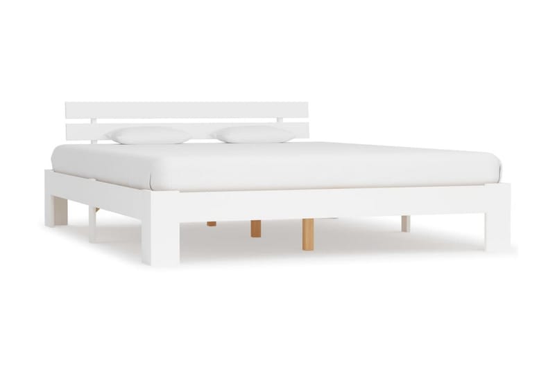 Sengeramme hvit heltre furu 160x200 cm - Hvit - Møbler - Senger - Sengeramme & sengestamme