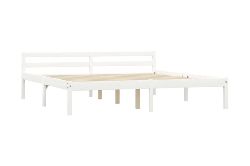Sengeramme hvit heltre furu 160x200 cm - Hvit - Møbler - Senger - Sengeramme & sengestamme