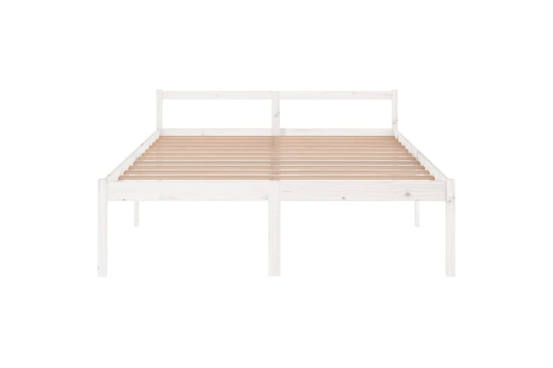Sengeramme hvit heltre furu 160x200 cm - Hvit - Møbler - Senger - Sengeramme & sengestamme