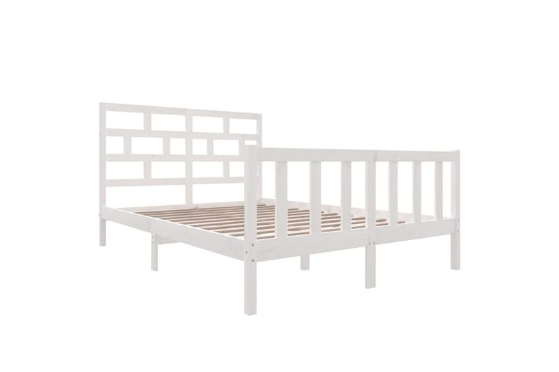 Sengeramme hvit heltre furu 160x200 cm - Hvit - Møbler - Senger - Sengeramme & sengestamme