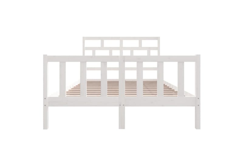 Sengeramme hvit heltre furu 160x200 cm - Hvit - Møbler - Senger - Sengeramme & sengestamme