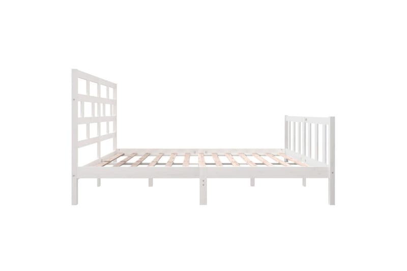 Sengeramme hvit heltre furu 160x200 cm - Hvit - Møbler - Senger - Sengeramme & sengestamme